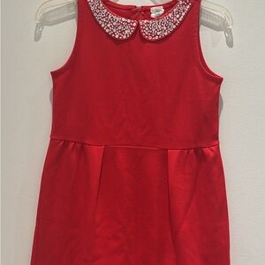 Crewcuts Red Kids Dress with Sparkling Collar